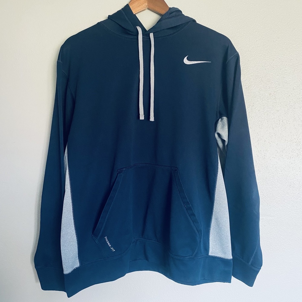 Nike Hoodie Mens L Black Therma Fit Pullover Training Long Sleeve‎